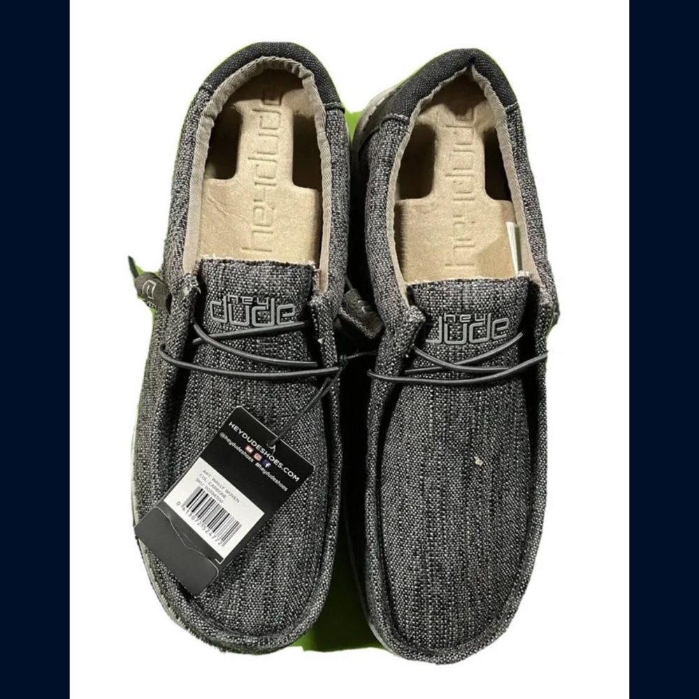 Hey Dude Men's Black and Gray Loafers